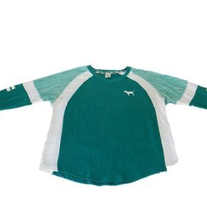 Victoria Secrets Pink teal green 86 L/S top
